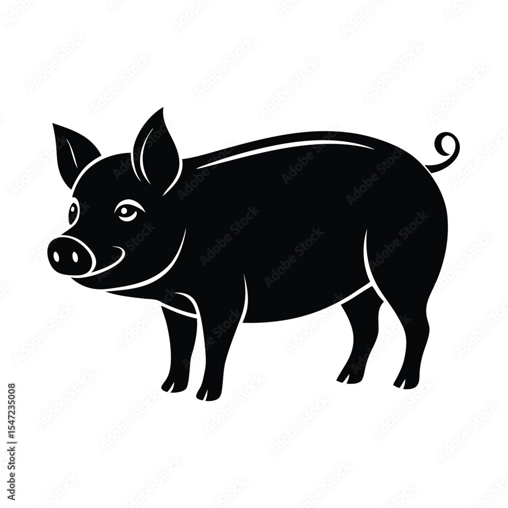 Fototapeta premium Pig vector silhouette