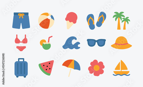 Flat Summertime Vibes Graphic Pack