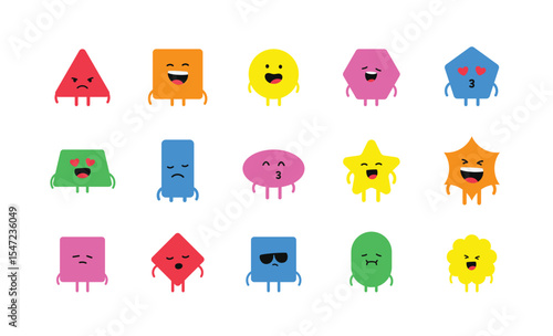 Cute Basic Shape Character Illustration Pack