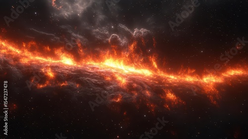 Wallpaper Mural Fiery Nebula: Cosmic Inferno Torontodigital.ca