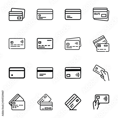 Credit Card Icon, EMI Facility Icon, Debit card. Credit card, EMI icon for digital payment apps, banking apps, online shopping, and financial transactions.
