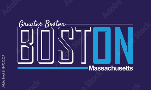 Boston, Massachusetts. Vintage typography design in vector illustration.clothing, t shirt,apparel and other uses.