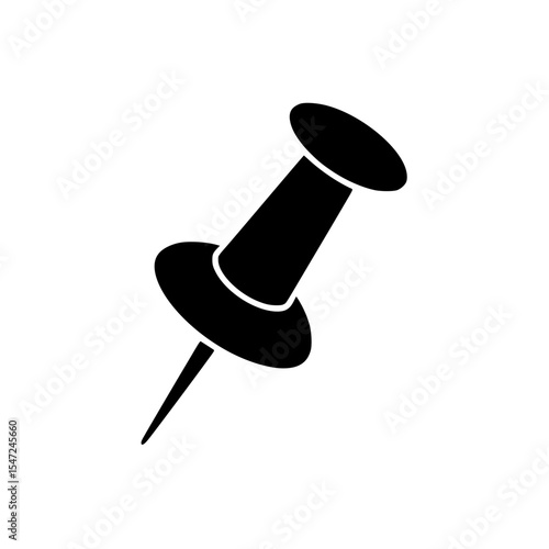 Black silhouette of a push pin