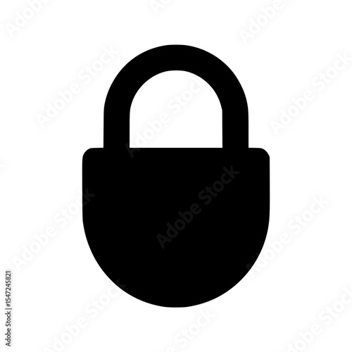 Minimal black padlock silhouette