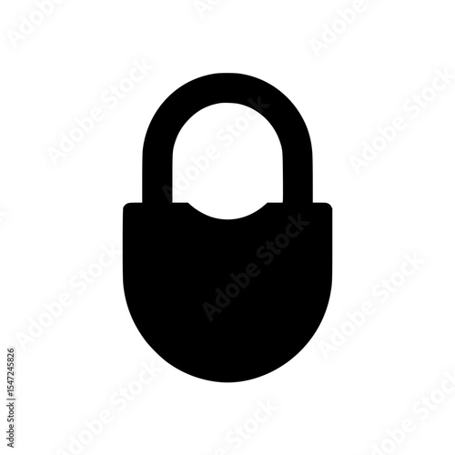 Minimal black padlock silhouette