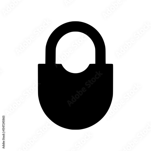 Minimal black padlock silhouette