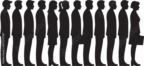 Worker lineup vector illustration