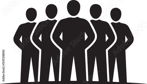 Worker lineup vector illustration