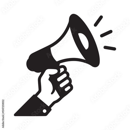 hand holding megaphone
