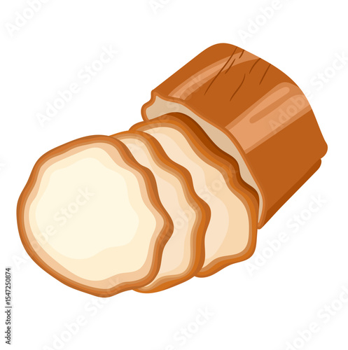 Smoked Process Cheese Slices Illustration Isolated on White Background