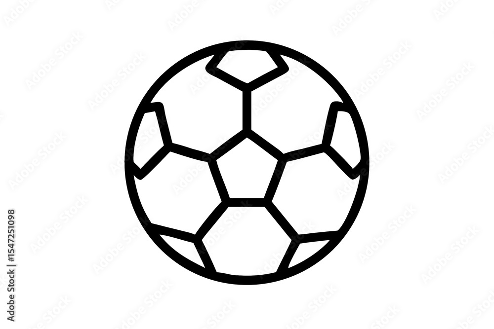 A simple line drawing of a soccer ball with pentagons and hexagons on a white background image A simple line drawing of a soccer ball with pentagons and hexagons on a white background image