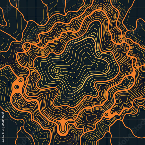 Background of the topographic map. Topographic map lines, contour background. Geographic abstract grid