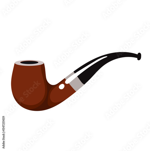 Smoking Tobacco Pipe Illustration Isolated on White Background