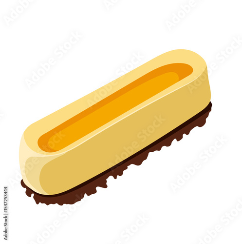 Lemon and Orange Cheesecake Dessert Illustration Isolated on White Background