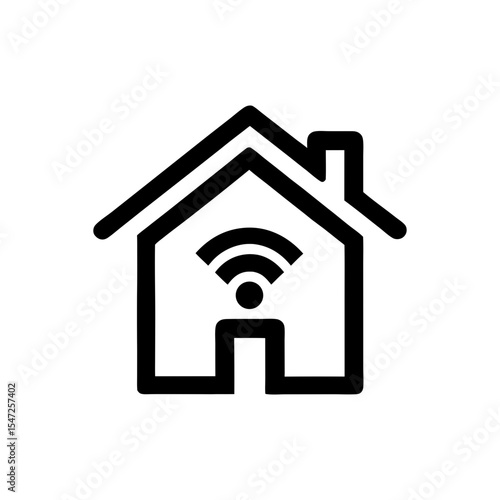 Minimalist smart home icon logo for IoT device control security and digital automation