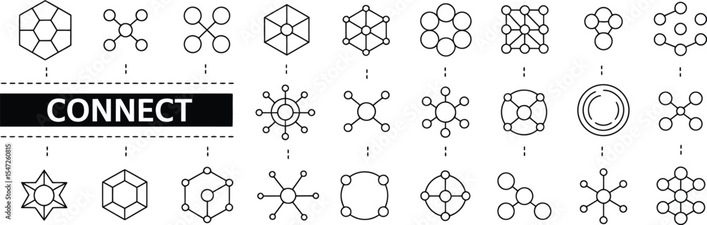 Obraz premium Abstract network connection icons representing global communication