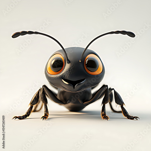3D cartoon ant on a white background