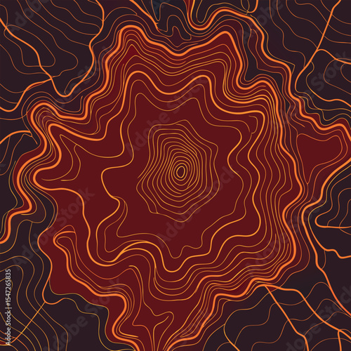 Background of the topographic map. Topographic map lines, contour background. Geographic abstract grid