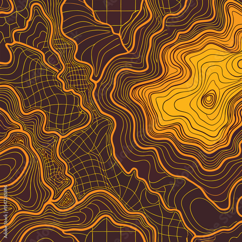 Background of the topographic map. Topographic map lines, contour background. Geographic abstract grid