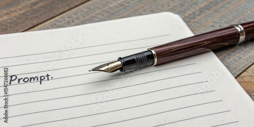 Fountain Pen on Lined Noteb...