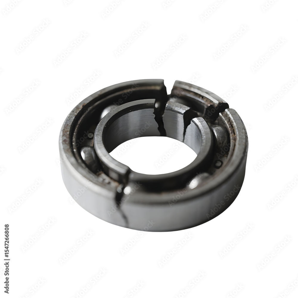 Damaged metal bearing isolated on transparent background Damaged metal bearing isolated on transparent background