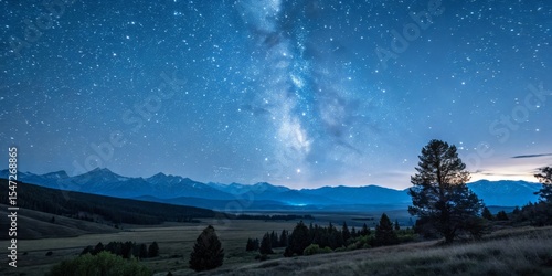Milky Way over Mountain Ran...
