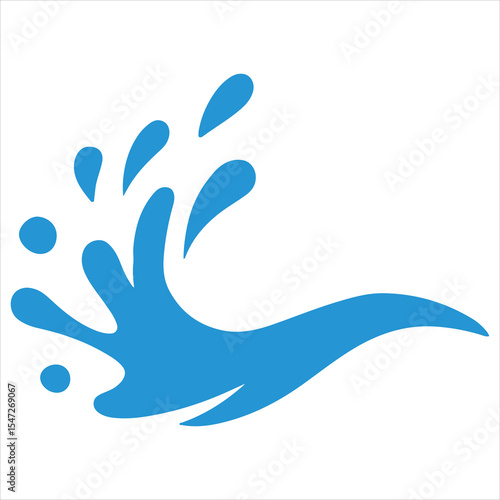 Transparent Water Splash Clipart with Blue Rain Droplets for Digital Use


