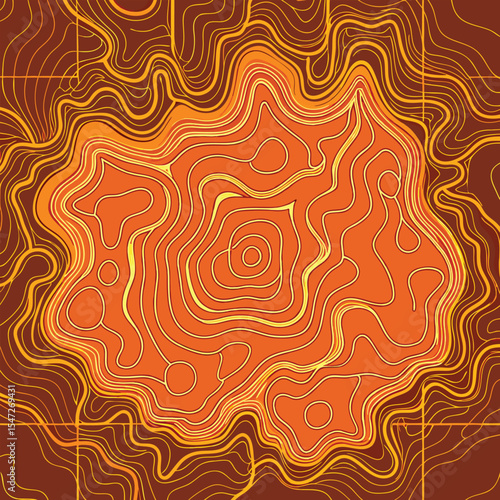 Background of the topographic map. Topographic map lines, contour background. Geographic abstract grid
