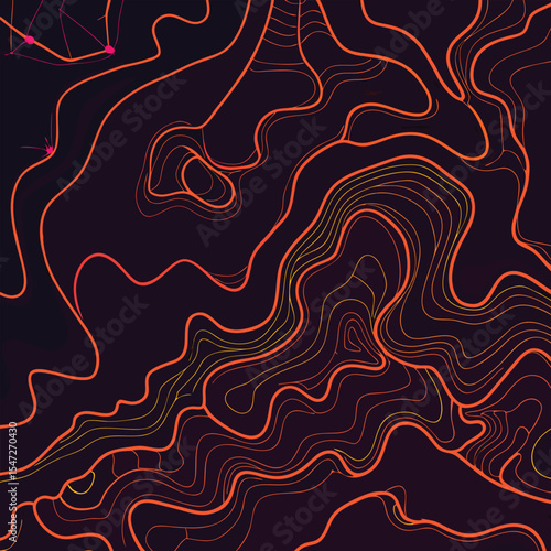 Background of the topographic map. Topographic map lines, contour background. Geographic abstract grid