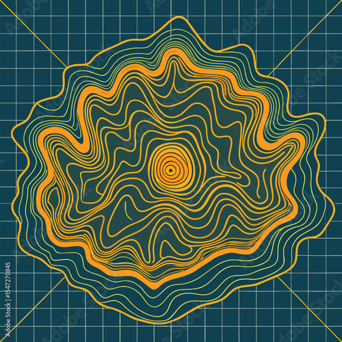 Background of the topographic map. Topographic map lines, contour background. Geographic abstract grid