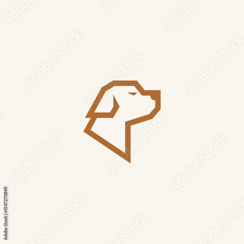 simple silhouette logo of labrador retriever dog head