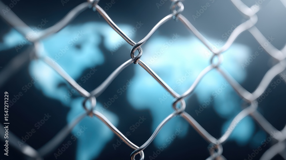 Fototapeta premium A visualization of import disruption and global supply chain breakdown