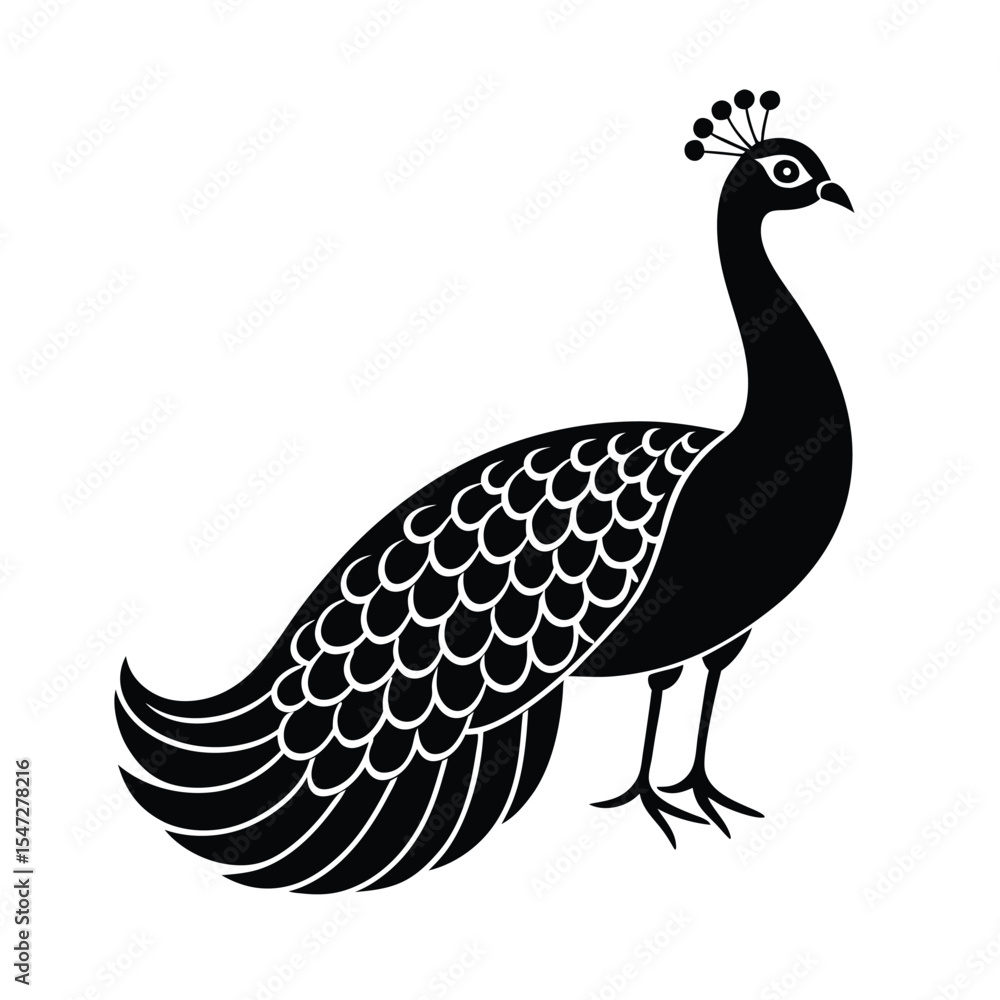 Fototapeta premium Peacock vector silhouette
