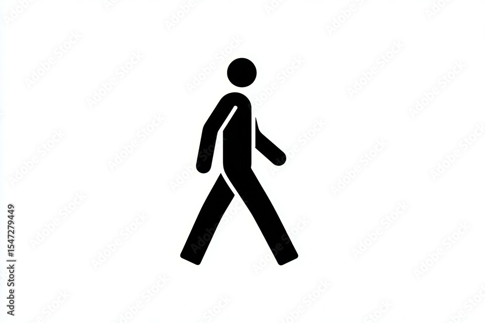 Simple walking person icon on white background Simple walking person icon on white background