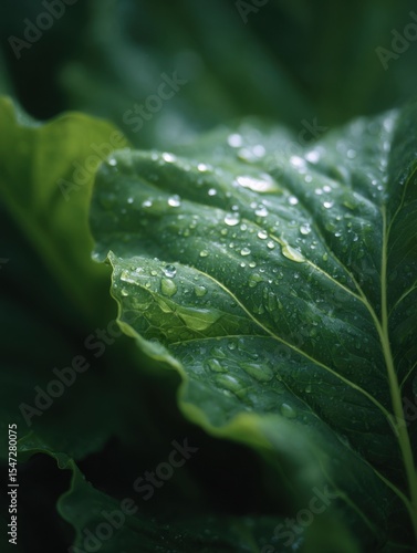 A Dewy Green Leaf Is Natures Pristine Canvas