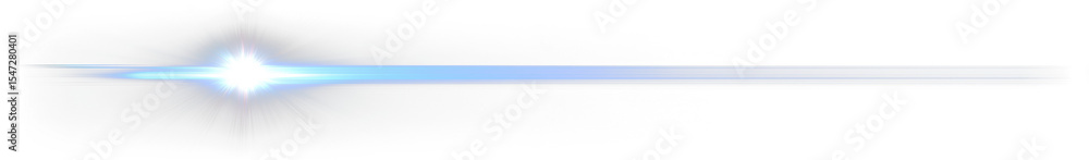 Obraz premium Bright blue light streak across Transparent background.