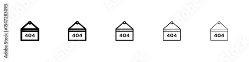 404 Error icon flat illustration set logo