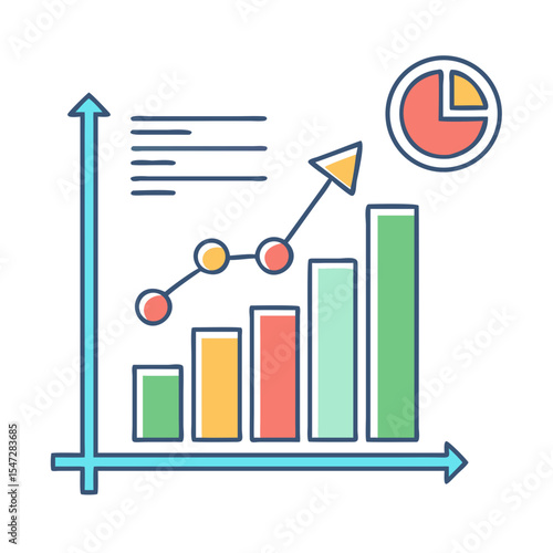 Financial growth chart illustrating increased sales with an upward trending graph