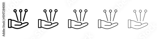 Acupuncture therapy icon flat illustration set logo