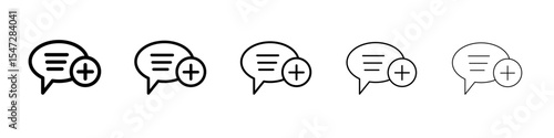Add chat icon flat illustration set logo