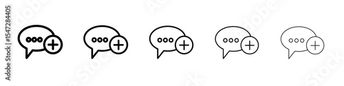 Add chat icon flat illustration set logo