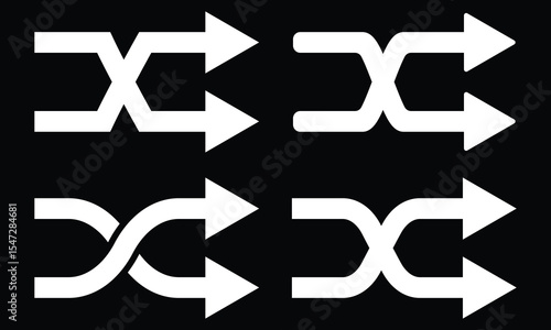 Shuffle icon comparison vector graphic Vector