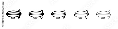 Airship icon flat illustration set logo