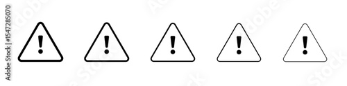Alarm exclamation icon flat illustration set logo