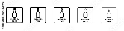 Alcohol free icon flat illustration set logo