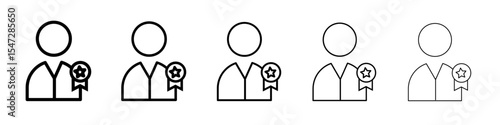 Ambassador icon flat illustration set logo