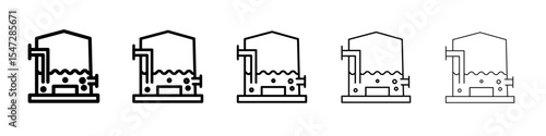 anaerobic digestion biomass icon flat illustration set logo