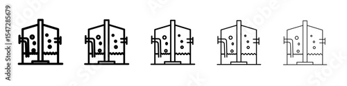 anaerobic digestion biomass icon flat illustration set logo