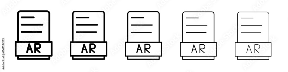 AR File Document Icon flat illustration set logo AR File Document Icon flat illustration set logo