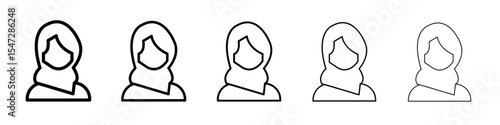 Arab woman icon flat illustration set logo